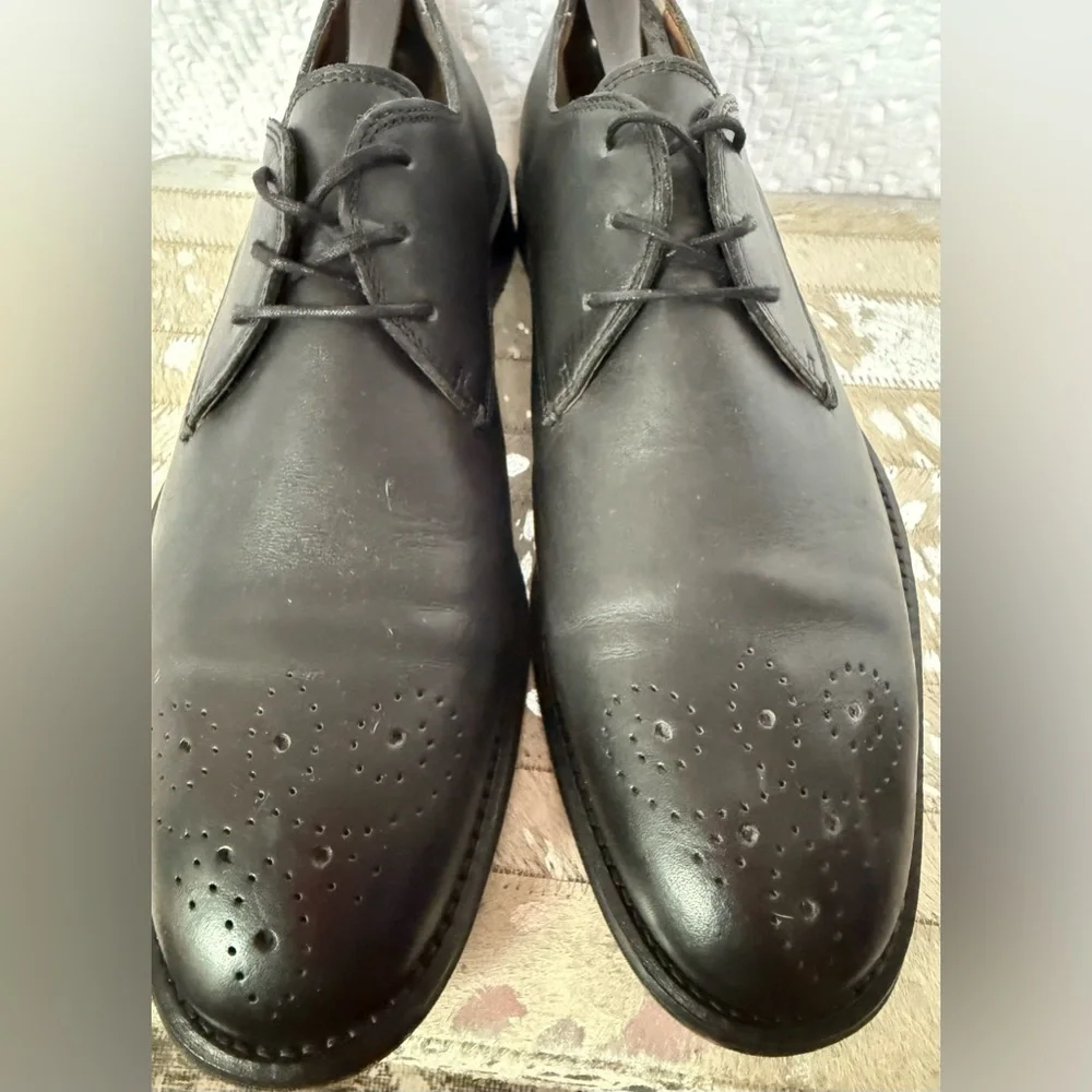 Black Brown 1826 Brogue Cap Oxford Lace Up Dress Shoes in Black SZ 12